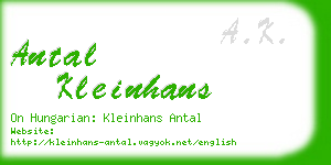 antal kleinhans business card